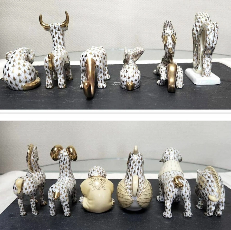 Lot de 12 figurines Zodiac Herend avec accents dorés édition limitée - Photo 2/4