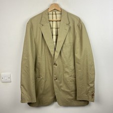 Barbour Jacket Mens 42 Beige Blazer Cotton Chore Hunting 2 Button Classic Fit
