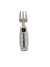 John Deere Baby Fork Advertising Toddler EUC White Yellow Green Flatware