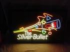 Vintage Coors Light The Silver Bullet Neon Look Light Up Beer Sign 26" X 16" Bar