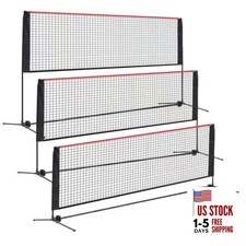 Portable Badminton Net Set, 10FT/14FT/17FT Wide, Adjustable Height 9.8FT Red