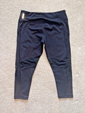 EUC Zella Women's Solid Black Leggings-Mesh Panels-20" Inseam- Size M -see more 