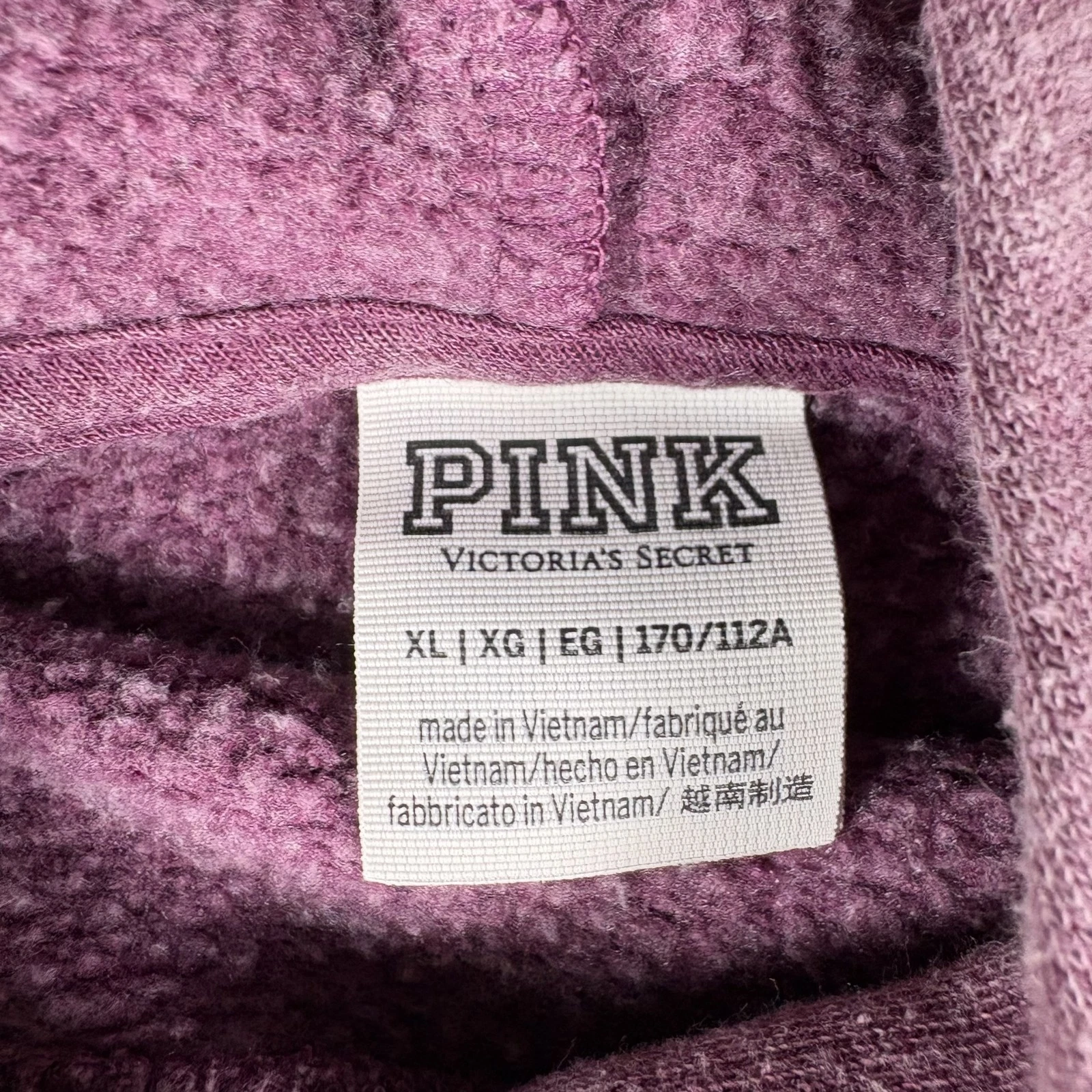 UNDERCOVER ROSA Victoria's Secret Felpa con Cappuccio Donna XL Crop Pullover Felpa Cuore