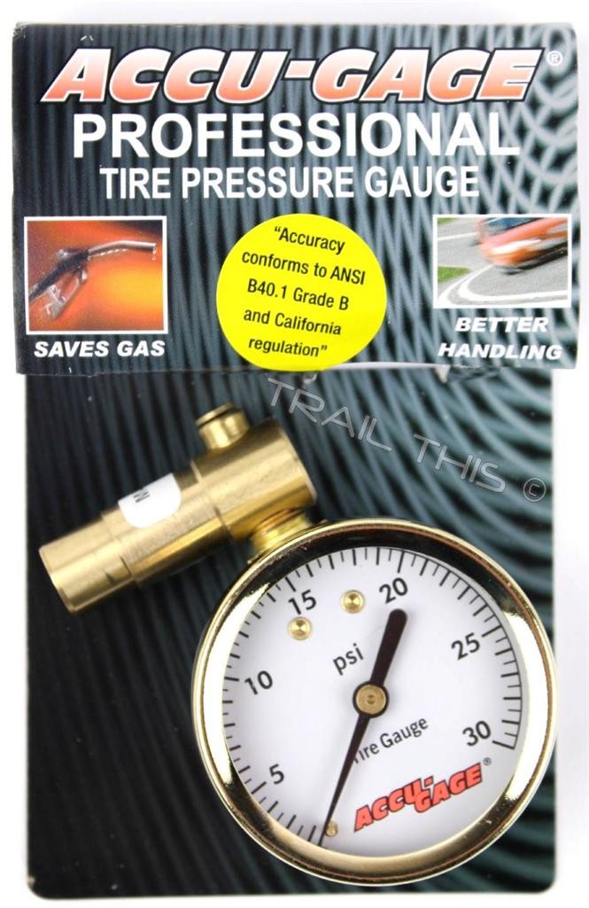 Meiser 0-30psi Presta-Valve Gauge Accu-Gauge Dial Low Air-Pressure Fat Bike Tire