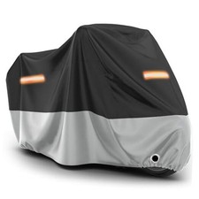 Motorcycle Cover Waterproof Outdoor - All Season Sun 96.5" Black  Silver