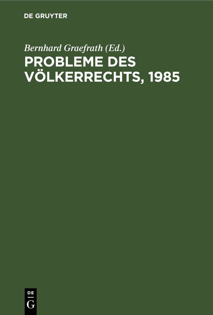 Probleme Des Völkerrechts, 1985 (Hardback)