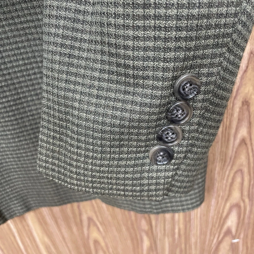 Abrigo Deportivo Haggar Para Hombre 44L Verde Marrón Multicolor Lana Hecho en EE. UU. Tres Botones Foto 3 de 4