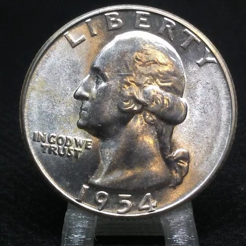 1954 S Washington Quarter BU Uncirculated Mint State 90% Silver 25c US Coin