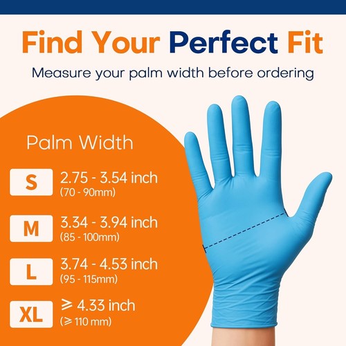 Disposable Nitrile Exam Gloves Pack of 100, Waterproof & Skin-Friendly, XL - Afbeelding 8 van 8