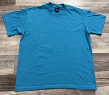 Vintage Platinum Plus Blue Shirt Mens XL Single Stitch Made In USA Short Sleeve