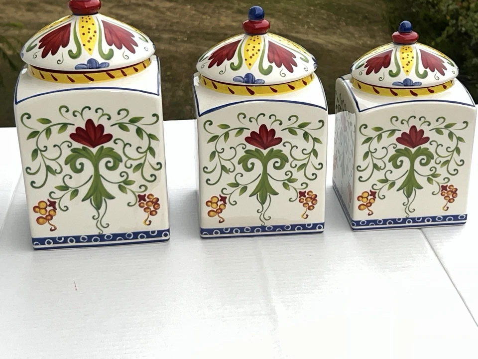 Juego de 3 tapas de cerámica internacional certificado por AMALFI Joyce Shelton EC Foto 2 de 4