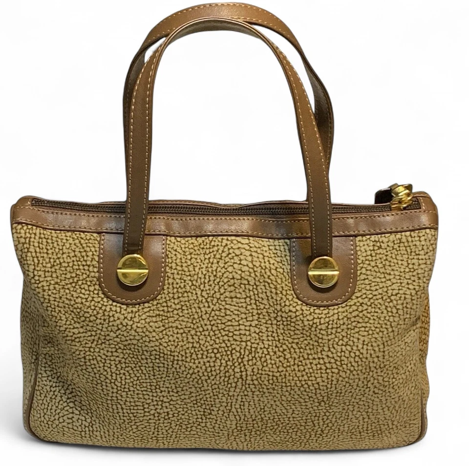 Borbonese Redwall Suede Handbag Satchel Western Quail Print From Italy Dust Bag - Image 2 of 4