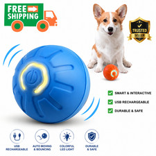 Smart Interactive Dog Toy Ball USB Auto Moving Bouncing Pet Play Ball