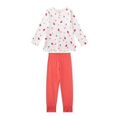 Sanetta Mädchen Schlafanzug, lang - Kids, Erdbeeren, Pyjama, Single Jersey Ro...