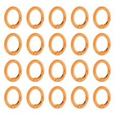 1 in Spring O Ring, 50pcs O Ring Clip Keyring Purse Buckle Metal, Orange