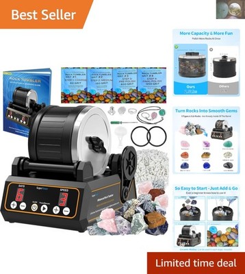 Advanced K1 Rock Polisher with Digital Timer, 2.5LB Capacity & Safety Features