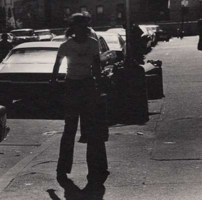 BROOKLYN SIDEWALK SHADOW, SUNSET SILHOUETTE 1975 Gelatin Silver Print