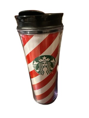Starbucks 16 oz.Travel Tumbler/Coffee Mug-Christmas Candy Cane-Twist-off Lid