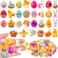 Easter Resin Charms Set - 60 Pcs Flatback Bunny, Chick Egg for Crafts