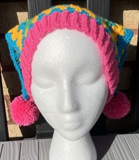 Handmade Crochet Jester Hat – Colourful Festival & Rave Hat - Unique gift idea
