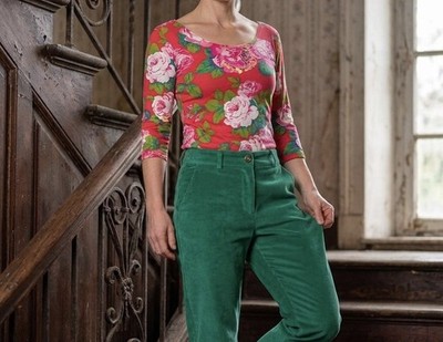 Kenzo Jungle Top Floral Rosen Print Vintage 90er Rosa Pink Gr M Ballerina Design