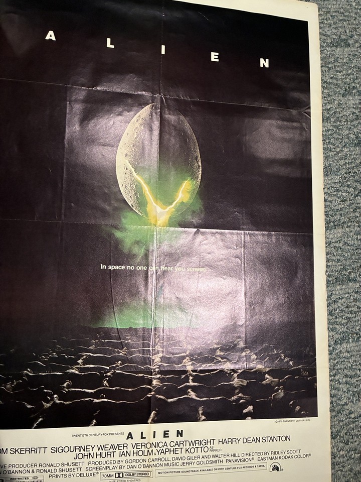 ALIEN Original 1979 27x41 SCI FI HORROR 1 SHEET Movie Poster RIDLEY ...