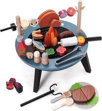 Donmills 45pcs Toy Grill Barbecue Set with Two Modes, Kids Grill Playset Indoor