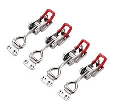 4 Sets Red Steel Toggle Latch s Catches Adjustable Lock Clamp Case Up To 485lbs.