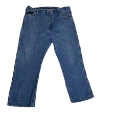Dickies Jeans Mens 36x25 Blue Regular Fit Straight Leg Work Medium Wash 6 Pocket