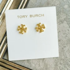 Tory Burch Kira Gold T-Logo Stud Earrings on-trend Jewelry