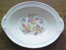 Taylor Smith Taylor Serving Bowl Old Fashioned Cabbage Roses TST 379 Mid Century