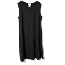 Susan Graver Style Black Midi Dress Knit Sleeveless Women's XL A-line