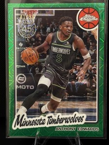 2025-26 Topps Flagship Basketball Anthony Edwards Chrome Mojo Green #TC-AE /99