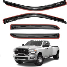 in-Channel Rain Guards for Dodge Ram 2500 3500 Crew Cab 2019-2026  Shatterproof