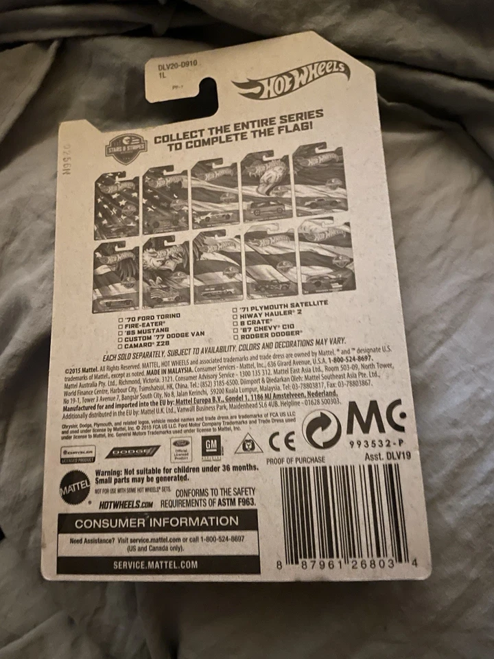 Hot Wheels Stars & Stripes Series 4/10 CUSTOM '77 DODGE VAN Blue w/5 Spokes - Image 2 of 2