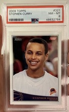2009 TOPPS STEPHEN CURRY ROOKIE CARD RC #321 PSA 8. rookie card picture