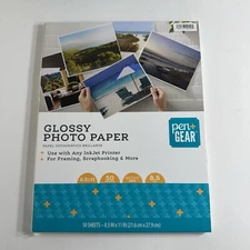 Pen+Gear GLOSSY PHOTO PAPER 8.5x11 50 SHEETS INKJET PRINTERS Lot Of 2