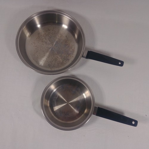 Ekco Flint Ware Stainless Steel Skillet Fry Pan 7" and 9.5" With Covers USA Made - Bild 3 von 12