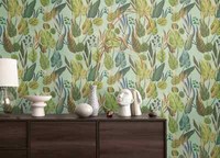 Vliestapete Tropisch Blattmuster Dschungel Floral GrüN Blau 78219-1 (3,47€/1Qm)