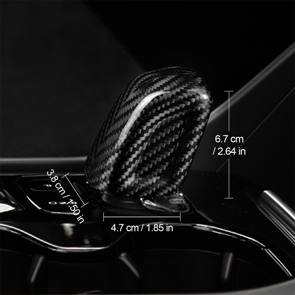 Black Gear Shift Knob Cover Carbon Fiber For Volvo XC40 XC60 XC90 V60
