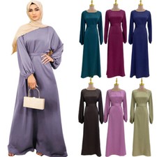 Modest Abaya Women Muslim Maxi Dress Long Robes Turkey Kaftan Ramadan Gown Arab