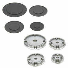 Universal Gas Hob Burner Cap and Flame Crown Set Fits All Between Sizes 55-100Mm