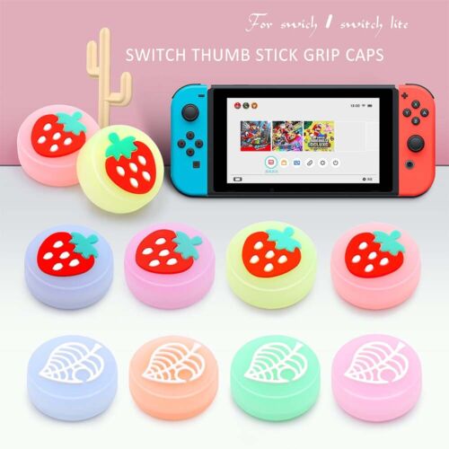 4Pcs Luminous Strawberry Thumb Grip Cap Protective Cover For Switch Controller - Afbeelding 1 van 20
