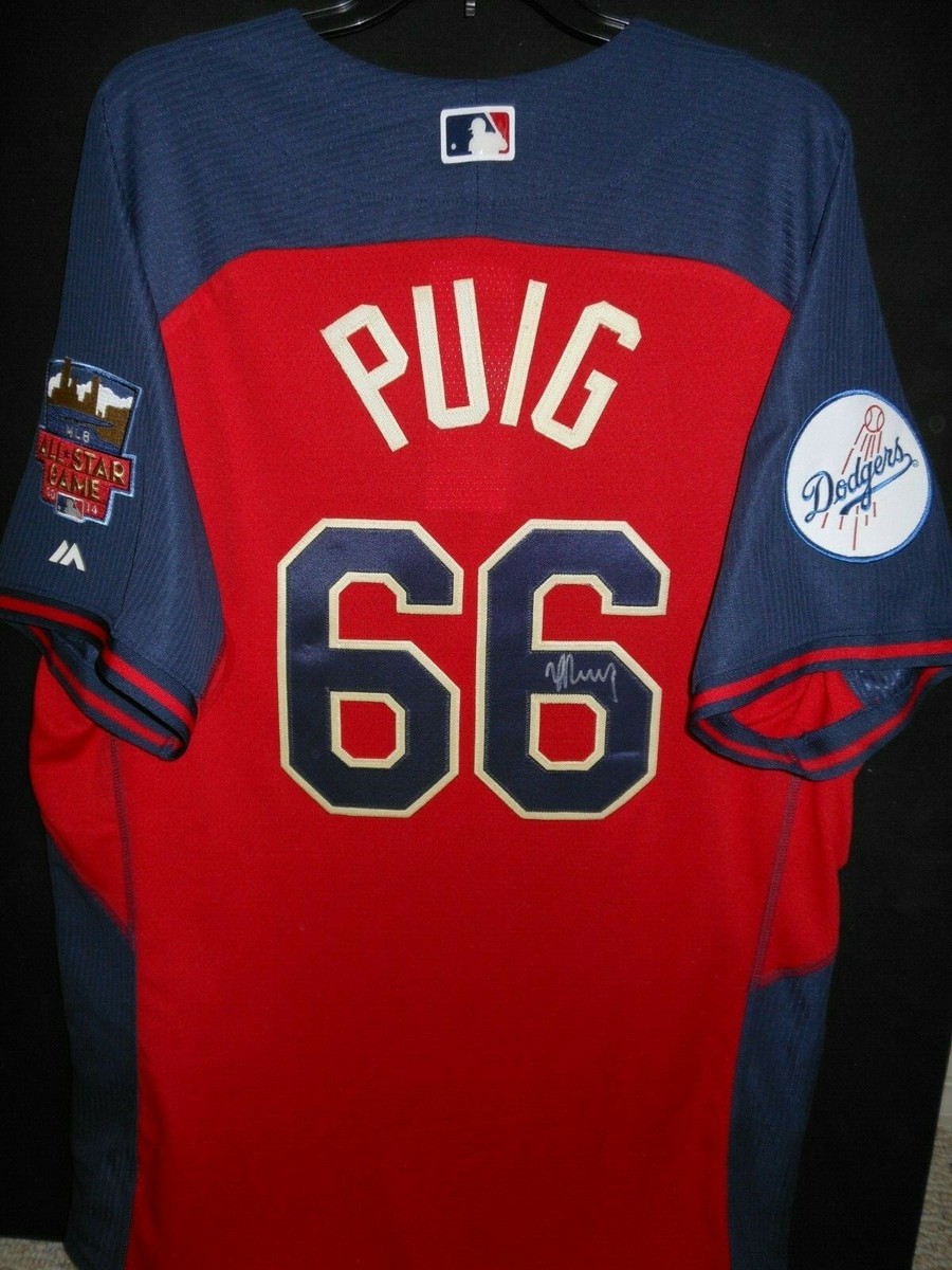 YASIEL PUIG SIGNED 2014 ALL STAR JERSEY MAJESTIC LOS ANGELES