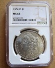 1904 O BU MORGAN DOLLAR MS63 VAM 35A Counter Clash Obv Doubling, Clashed Obv INS — photo 1