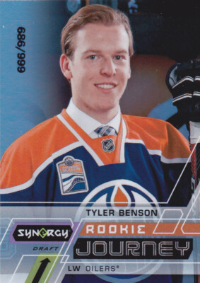 20/21 SYNERGY..TYLER BENSON..ROOKIE JOURNEY../ 999..CARD # RJ-TB..OILERS