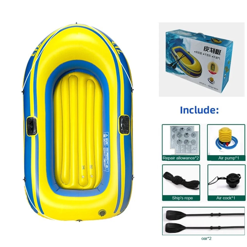 Schlauchboot Set Paddel + Pumpe Angelboot 2 Personen Ruderboot - Bild 2 von 4