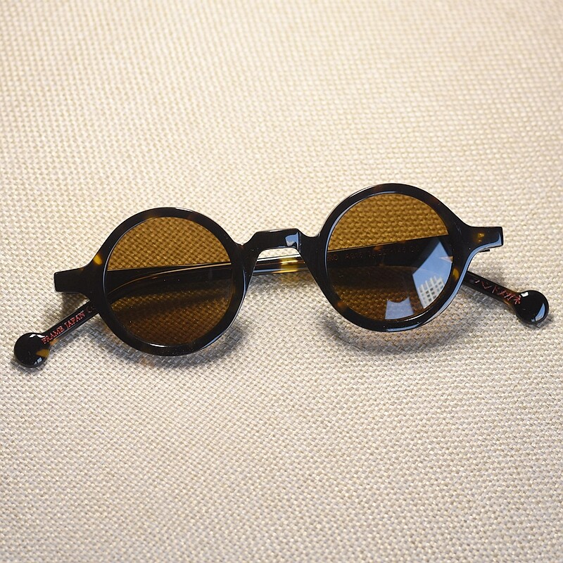 Round John Lennon polarized sunglasses tortoise acetate 