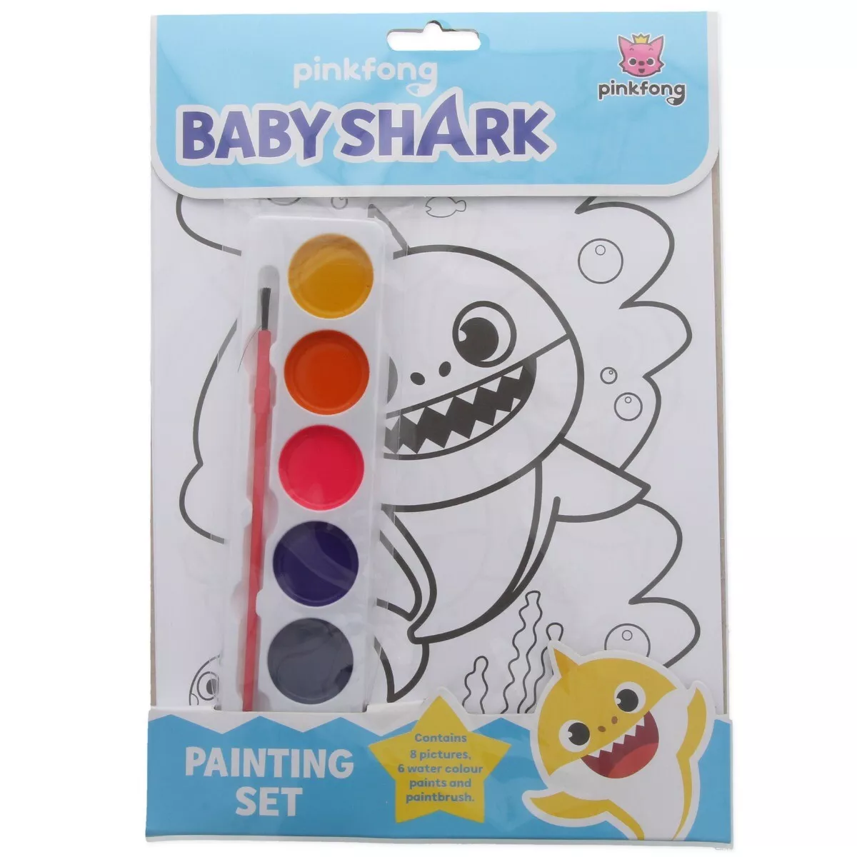 BABY SHARK PAINTING SHEETS WATERCOLOURS Kids Party Gift Loot Bag