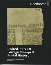 "SELLOS DE ESTADOS UNIDOS E HISTORIA POSTAL" BONHAMS SUBASTA GATO. 2012